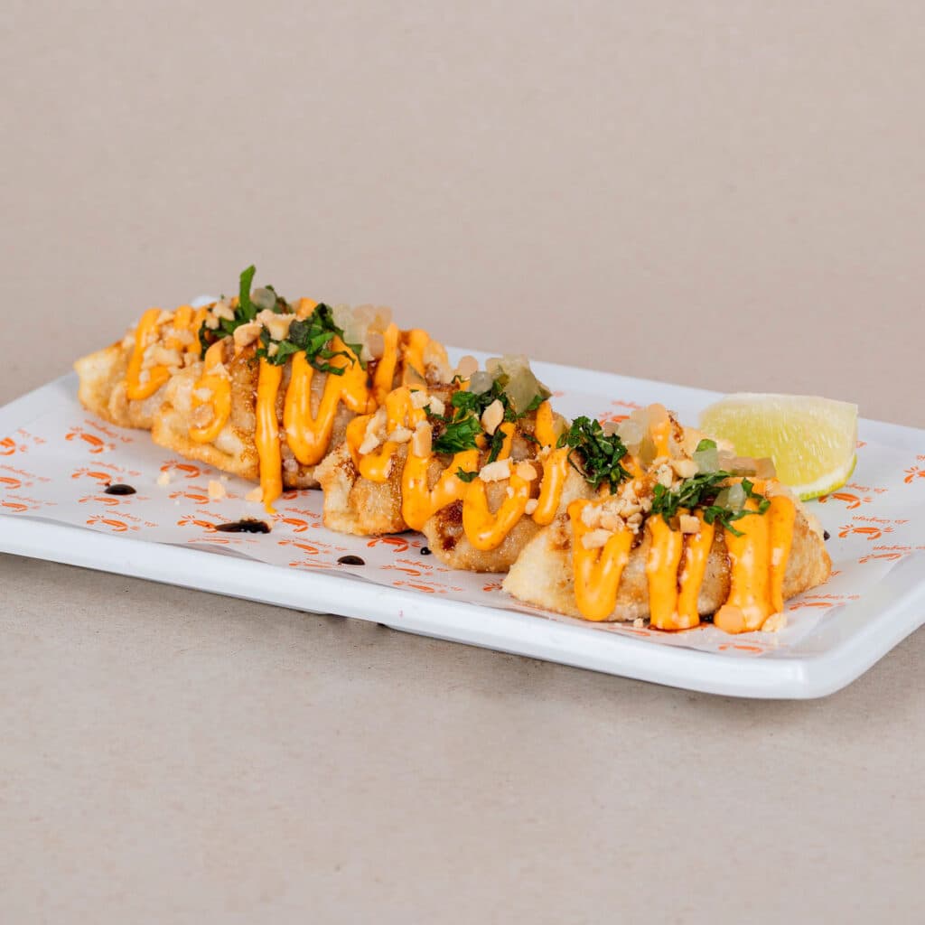 Gyozas de cerdito confitado
